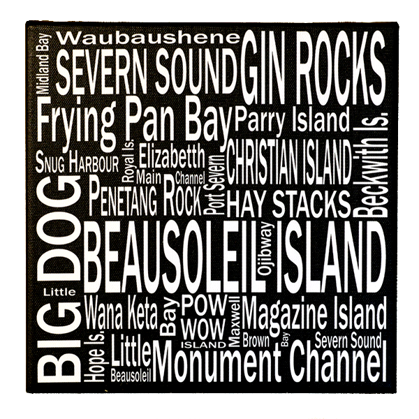Canvas Print | Georgian Bay Destinations Square | Giants Tomb Trading Co - Beausoleil Island