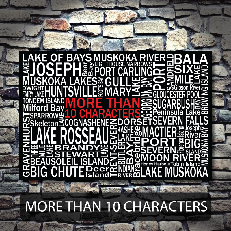 Personalized Canvas Print | Muskoka Destinations | Giants Tomb Trading Co - 10 Characters