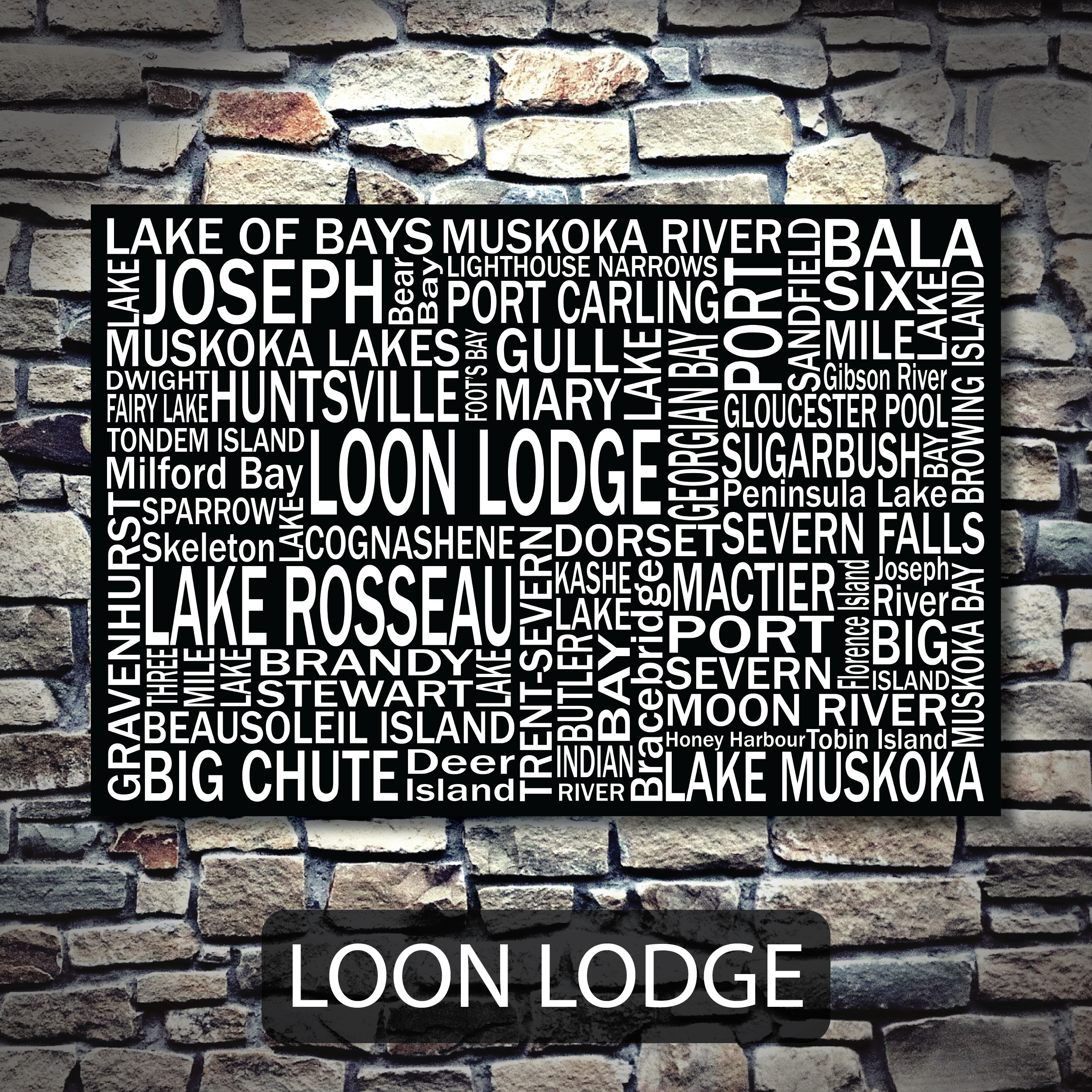 Personalized Canvas Print | Muskoka Destinations | Giants Tomb Trading Co - Loon Lodge