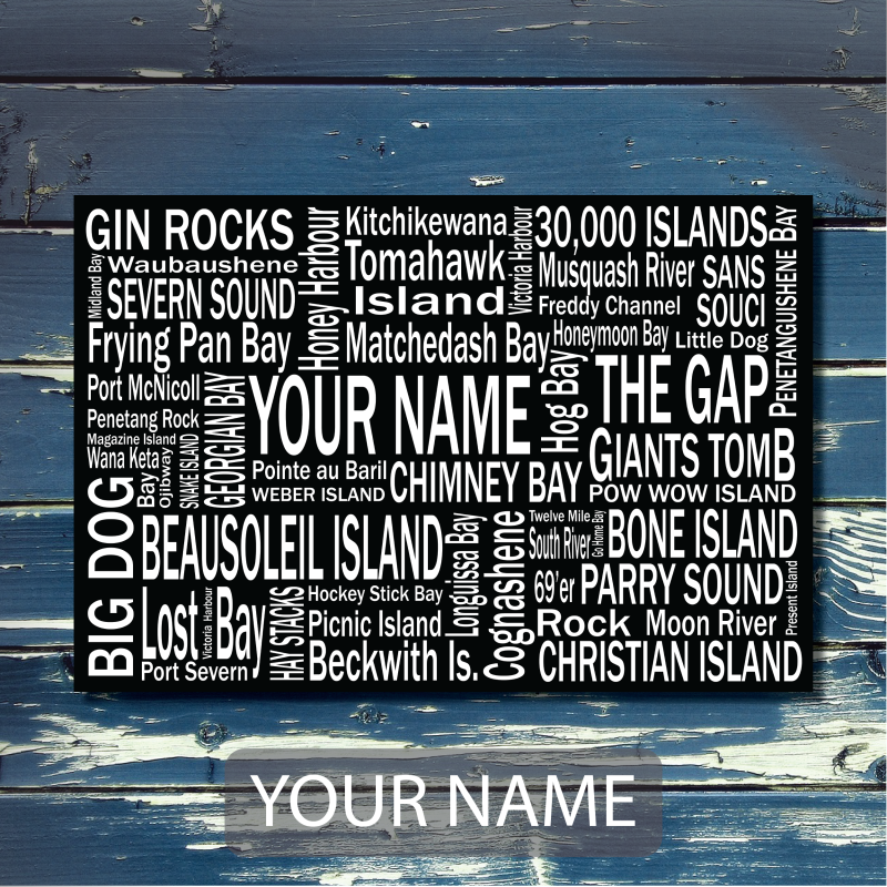 Personalized Canvas Print Georgian Bay | Giants Tomb Trading Co