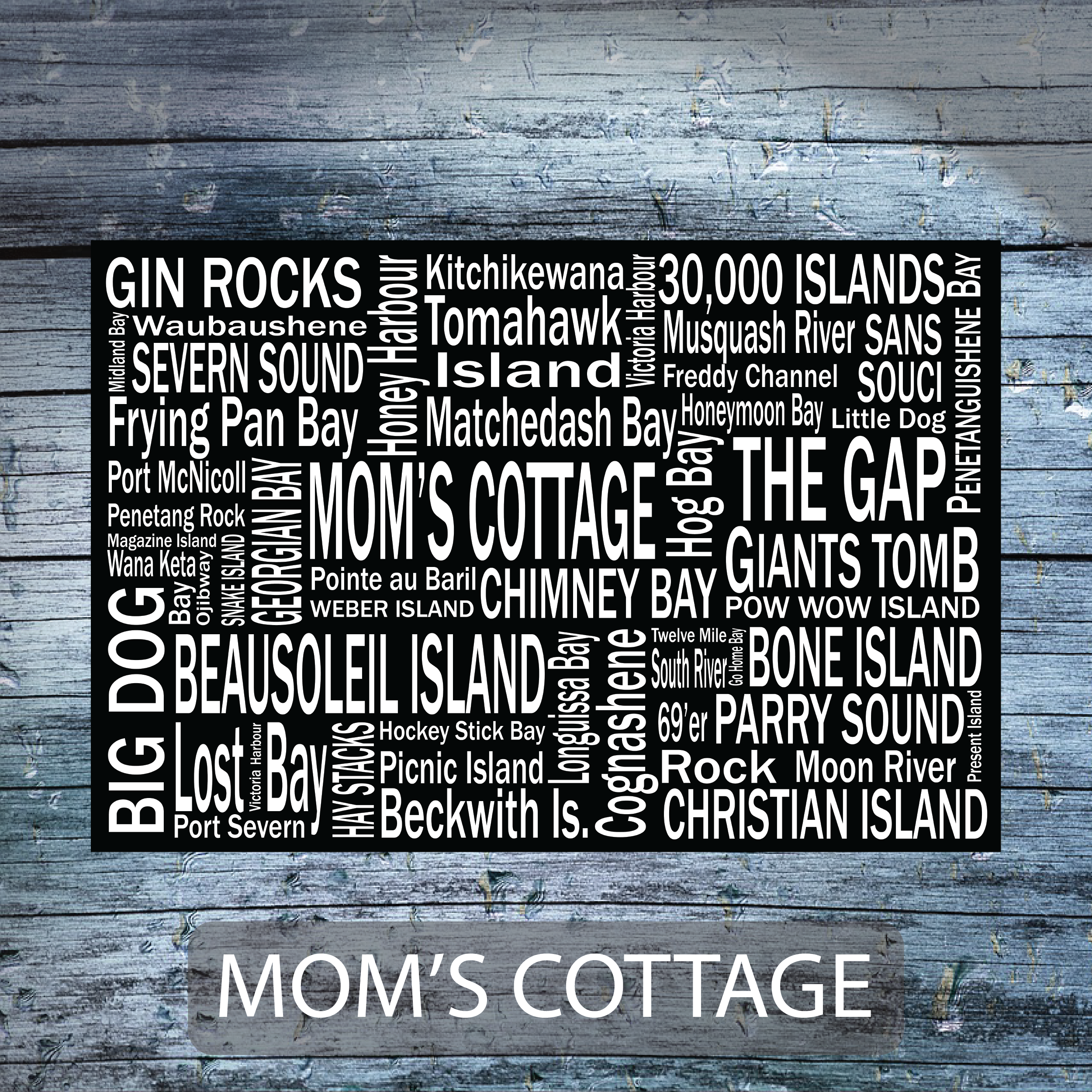 Personalized Canvas Print | Georgian Bay Destinations | Giants Tomb Trading Co -Moms Cottage