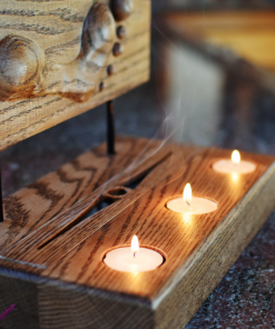 Footprint Candle Incense Holder Close Candles