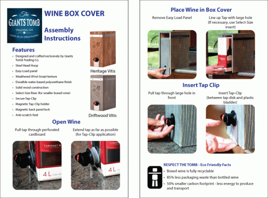 Boxed Wine Cover Vitas Instuctions