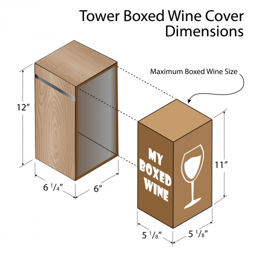 Box Wine Cover Tower Dimensions