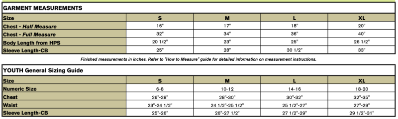 Youth Sizing Chart